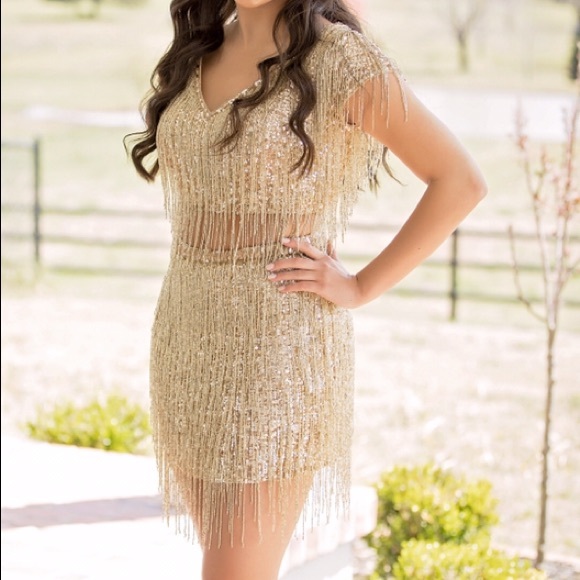 Gold Sherri Hill - Picture 1 of 2
